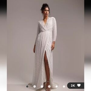 Asos Alexa Sequin Bridal Gown NWOT